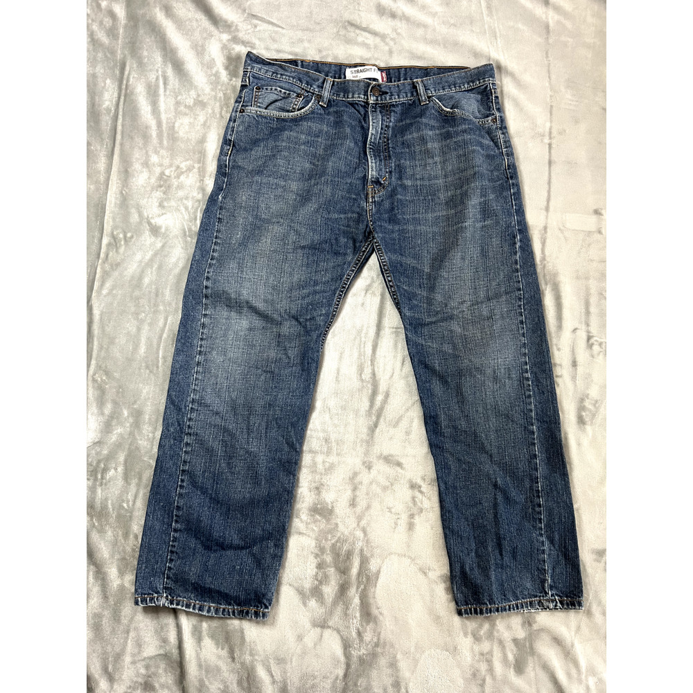 Levi's 505 Mens Straight Fit Jeans Size 40x30 Blue Dark Wash Denim